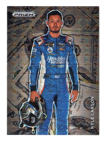 Kyle Larson 2022 STACKS PRIZM Rare SSP Card - Dynamic NASCAR collectible showcasing Larson's racing prowess.
