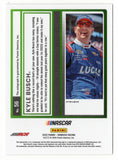 Authentic Kyle Busch 2025 Donruss Optic Racing Silver Prizm autograph collectible trading card highlighting the #8 Lucas Oil NASCAR Cup Series car with premium reflective styling. Creates an eye-catching addition to any motorsports memorabilia display or sports card collection.