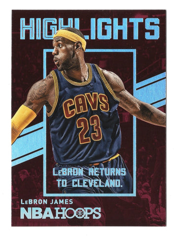 LeBron James 2015-16 Panini NBA Hoops 'LeBron Returns to Cleveland' Highlights Collectible Card #1