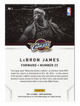 Iconic LeBron James Returns to Cleveland Insert Trading Card showcasing #1 jersey.
