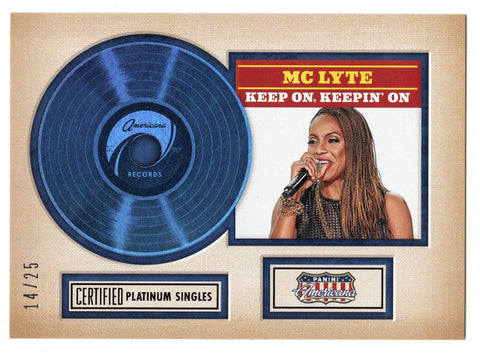 MC LYTE Panini Americana Records 2015 Certified Platinum Singles Card - Rare collectible commemorating musical impact.