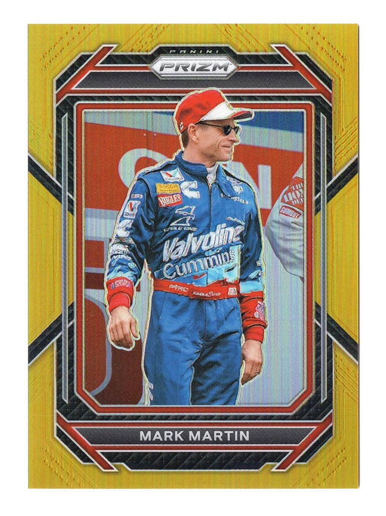 rare panini prizm cards Mark Martin 2023 Panini Racing Gold Prizm NASCAR Rare Card #03/10 – Trackside