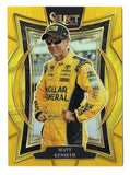 Brilliant gold parallel styling distinguishes this Matt Kenseth 2025 Panini Select Racing Gold Prizm NASCAR trading card, individually serial numbered #04/10. Celebrating the NASCAR Hall of Famer and 2003 Cup Series champion, this exceptionally scarce collectible is limited to just 10 numbered copies and appeals to racing card enthusiasts.