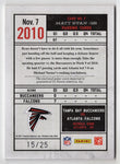MATT RYAN 2011 Panini Timeless Treasures Football GAMEDAY SOUVENIRS (Game-Worn Jersey Relic) Atlanta Falcons Rare Insert NFL Collectible Football Trading Card #15/25