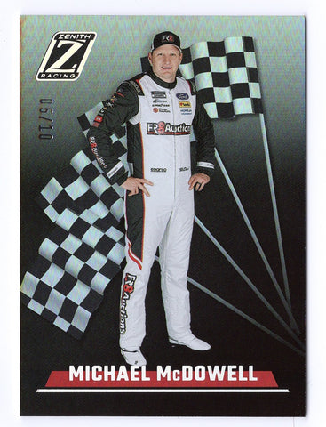 Michael McDowell 2023 Panini Chronicles Zenith Racing HOLO SILVER NASCAR Card #05/10, authenticated by Panini America Inc., with a lifetime authenticity guarantee. An exclusive collector's item, perfect as a sophisticated gift for fans of motorsport.