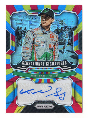 Michael Self 2022 Panini Prizm Racing RAINBOW PRIZM AUTOGRAPH Rare Signed NASCAR Collectible Insert Trading Card #17/24 (Only 24 Made!)