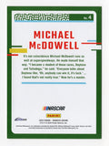 Michael McDowell 2024 Donruss Racing Rare Gold Insert #07/10 card. This ultra-rare NASCAR card features a gold finish and celebrates McDowell’s racing career. Limited to just 10 cards, it is a collectible gem with a lifetime authenticity guarantee and makes an excellent gift for NASCAR fans.