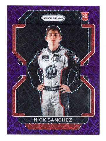 Nick Sanchez 2022 Panini Prizm Racing PURPLE VELOCITY PRIZM Collectible Card - Official Rookie Card