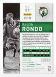 Rare Rajon Rondo Platinum Purple Parallel Insert Trading Card showcasing #36/49.