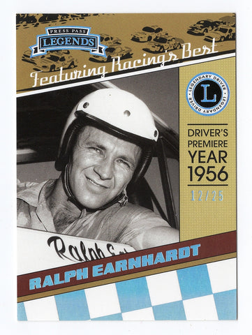 Ralph Earnhardt 2011 Press Pass Legends Racing DRIVER'S PREMIERE YEAR 1956 Card - Limited Edition Collectible