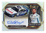 Signed Ricky Stenhouse Jr. 2024 Panini Select Racing Trackside Actions Signatures NASCAR card with Silver Prizm finish. This limited-edition collectible captures a key moment from Stenhouse Jr.'s career and comes with a lifetime authenticity guarantee, making it a fantastic gift for racing enthusiasts.