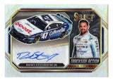 Signed Ricky Stenhouse Jr. 2024 Panini Select Racing Trackside Actions Signatures NASCAR card with Silver Prizm finish. This limited-edition collectible captures a key moment from Stenhouse Jr.'s career and comes with a lifetime authenticity guarantee, making it a fantastic gift for racing enthusiasts.