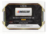 Ricky Stenhouse Jr. 2024 Panini Select Racing Trackside Actions Signatures Signed NASCAR card, featuring a vibrant Silver Prizm finish and Stenhouse Jr.'s authentic signature. A rare limited-edition collectible perfect for any NASCAR fan, with a lifetime authenticity guarantee for peace of mind.