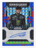 Riley Herbst 2022 Panini Prizm Racing REACTIVE BLUE PRIZM AUTOGRAPH (Spotlight Signatures) Signed NASCAR Collectible Insert Trading Card #64/99 (Only 99 Made!)