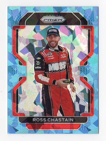 Ross Chastain NASCAR Carolina Blue Cracked Ice Prizm Card - Limited Edition #04/25