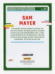 Sam Mayer 2024 Donruss Racing Rare Gold Insert card #01/10, part of the Xfinity Series. Limited edition with only 10 copies available, this card highlights Mayer’s racing career. With a lifetime authenticity guarantee, it’s a great addition to any collection and makes a perfect gift for NASCAR enthusiasts.