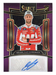 Shane Van Gisbergen 2024 Panini Select Racing Purple Prizm Autograph Rookie Card #03/49. Limited to just 49 cards, this rare collectible features an authentic signature from NASCAR rookie Shane Van Gisbergen. A must-have for collectors and fans, backed by a lifetime authenticity guarantee.