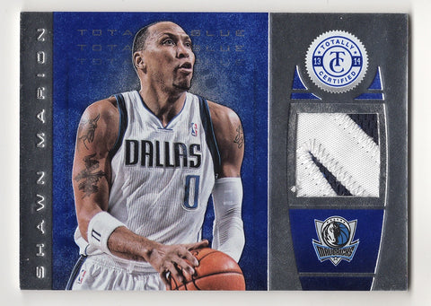 SHAWN MARION 2013-14 Panini Totally Certified Basketball GAME WORN JERSEY (2-Color Prime Patch) Dallas Mavericks Rare Insert Relic NBA Collectible Trading Card (#7 of 7)