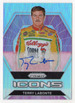 Terry Labonte 2022 Panini Prizm Racing ICONS SILVER PRIZM AUTOGRAPH Signed NASCAR Collectible Insert Trading Card