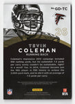 TEVIN COLEMAN 2015 Panini Black Gold Football GRAND DEBUT AUTOGRAPH (Rookie Signature) Rare GAME-USED NFL JERSEY TAG Atlanta Falcons NFL Football Trading Card #5/5