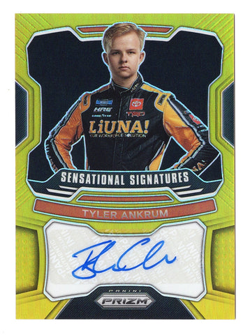 Tyler Ankrum 2022 Panini Prizm Racing GOLD PRIZM ROOKIE AUTOGRAPH (Sensational Signatures) Rare Signed NASCAR Collectible Insert Trading Card #08/10 (Only 10 Made!)