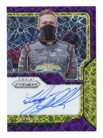 Tyler Reddick 2021 Panini Prizm Racing PURPLE & GOLD VELOCITY AUTOGRAPH Signed NASCAR Collectible Insert Trading Card #81/99