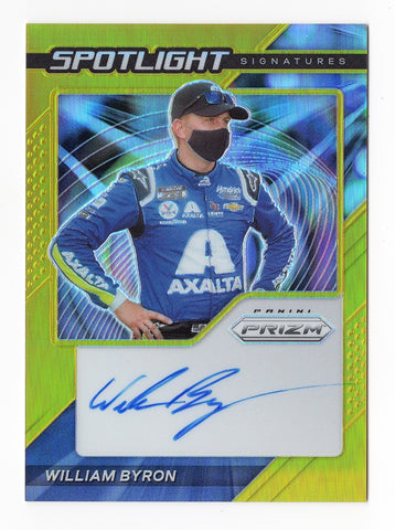William Byron 2021 Panini Prizm Racing GOLD PRIZM AUTOGRAPH (Spotlight Signatures) Signed NASCAR Collectible Insert Trading Card #09/10 (Only 10 Made!)