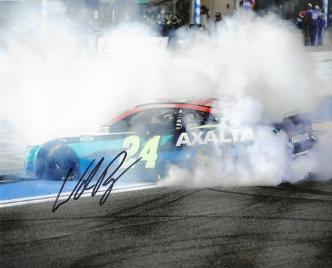 AUTOGRAPHED 2021 William Byron #24 Axalta Racing HOMESTEAD WIN BURNOUT (Hendrick Motorsports) NASCAR Cup Series Signed Glossy Picture 8X10 Inch Photo with COA