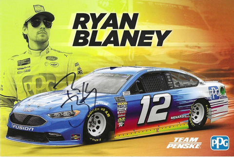 AUTOGRAPHED 2018 Ryan Blaney #12 PPG Ford Fusion Racing (Team Penske) Monster Energy Cup Series Signed Collectible Picture NASCAR 5X7 Inch Hero Card Photo with COA