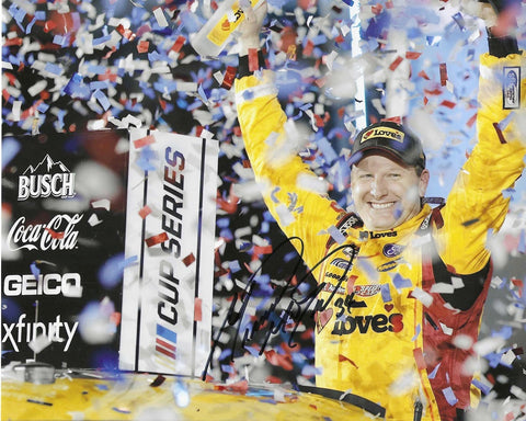 AUTOGRAPHED 2021 Michael McDowell #34 Loves Racing DAYTONA 500 WIN (Victory Lane Celebration) NASCAR Cup Series Signed Glossy Picture 8X10 Inch Photo with COA
