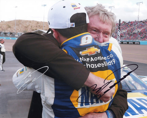 2X AUTOGRAPHED Chase Elliott & Bill Elliott 2020 Phoenix Race Win CHAMPIONSHIP VICTORY (Father & Son Celebration) Signed Picture 8X10 Inch NASCAR Glossy Photo with COA