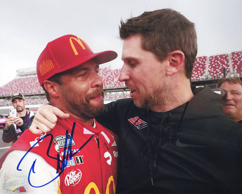2X AUTOGRAPHED 2021 Bubba Wallace & Denny Hamlin #23 McDonalds TALLADEGA RACE WIN (1st Career Victory) Dual Signed 8X10 Inch Picture NASCAR Glossy Photo with COA