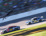 2X AUTOGRAPHED Chase Elliott & Martin Truex Jr. 2022 Next Gen Car #9 NAPA / #19 BASS PRO (On-Track Racing) Dual Signed 8X10 Inch Picture NASCAR Glossy Photo with COA