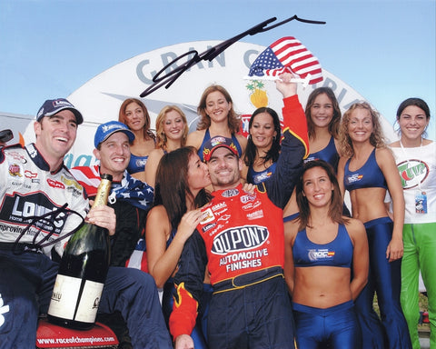 2X AUTOGRAPHED Jeff Gordon & Jimmie Johnson 2002 RACE OF CHAMPIONS (Team USA) Dual Signed 8X10 Inch Picture NASCAR Glossy Photo with COA