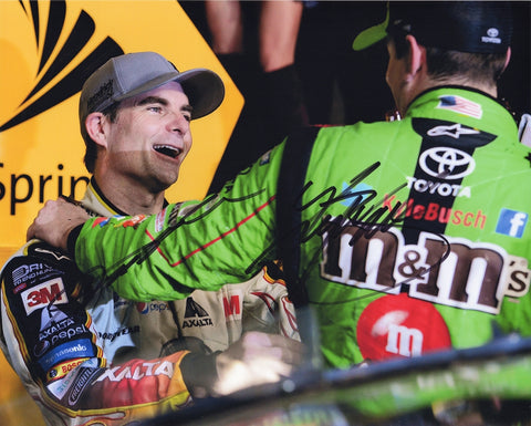 2X AUTOGRAPHED Jeff Gordon & Kyle Busch 2015 Homestead FINAL RACE & FIRST CHAMPIONSHIP (Victory Lane) Dual Signed 8X10 Inch Picture NASCAR Glossy Photo with COA