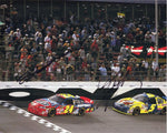 2X AUTOGRAPHED Jeff Gordon & Kyle Busch DAYTONA INTERNATIONAL SPEEDWAY (On-Track Racing) Dual Signed Picture 8X10 Inch NASCAR Glossy Photo with COA