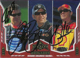 3X AUTOGRAPHED Kevin Harvick / Clint Bowyer / Jeff Burton 2008 Press Pass Stealth BRIGADES (Richard Childress Racing Team) Triple Signed Collectible NASCAR Trading Card with COA