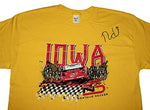 AUTOGRAPHED 2018 Natalie Decker #25 IOWA SPEEDWAY RACE (Venturini Motorsports) ARCA Series Rare Custom & Limited Signed Collectible NASCAR Large Yellow Shirt with COA (1 of only 50 produced)