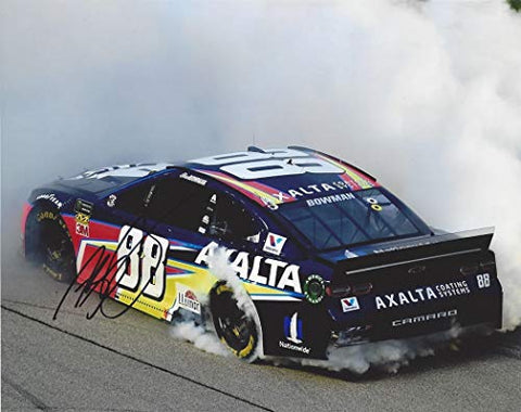AUTOGRAPHED 2019 Alex Bowman #88 Axalta Racing CHICAGOLAND SPEEDWAY RACE WINNER (Victory Burnout) Signed Collectible Picture NASCAR 8X10 Inch Glossy Photo with COA