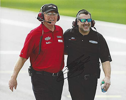 AUTOGRAPHED Tony Stewart #14 Pit Road Walk with Joe Gibbs (Car Owners) Signed Collectible Picture 8X10 Inch NASCAR Glossy Photo with COA