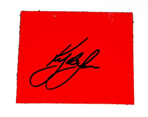 AUTOGRAPHED 2013 Kyle Larson #32 Nationwide Series (Red) 3X3 inch Piece of NASCAR Race-Used Sheetmetal w/COA