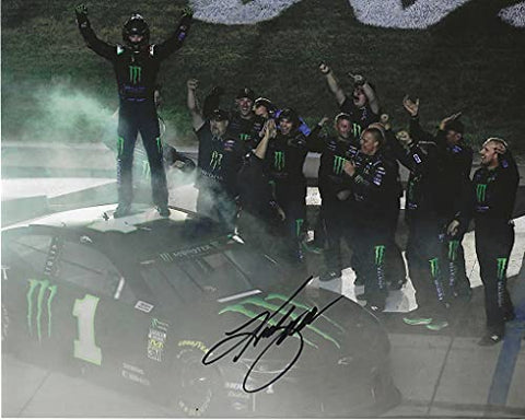 AUTOGRAPHED 2020 Kurt Busch #1 Monster Energy Team LAS VEGAS RACE WIN (Pit Crew Victory Celebration) Ganassi Racing NASCAR Cup Series Signed Picture 8X10 Inch Glossy Photo with COA