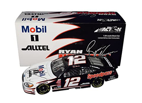 AUTOGRAPHED 2002 Ryan Newman #12 Mobil 1 / Alltel Speed Pass ROOKIE SEASON (Winston Cup Series) Team Penske Signed Action 1/24 Scale NASCAR Diecast Car with COA
