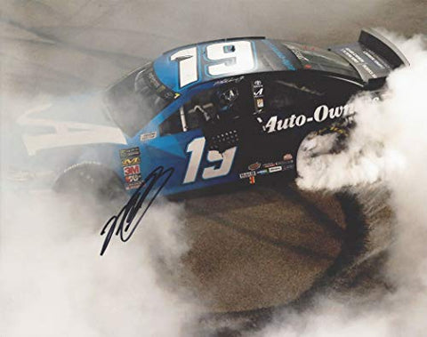 AUTOGRAPHED 2019 Martin Truex Jr. #19 Auto-Owners Toyota RICHMOND RACE WIN (Victory Burnout Celebration) Monster Cup Series Joe Gibbs Signed Collectible Picture 8X10 Inch NASCAR Glossy Photo with COA