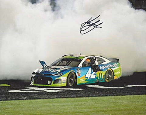 AUTOGRAPHED 2019 Kyle Larson #42 Advent Health ALL-STAR RACE WIN (Victory Burnout) Monster Energy Cup Series Signed Collectible Picture NASCAR 8X10 Inch Glossy Photo with COA