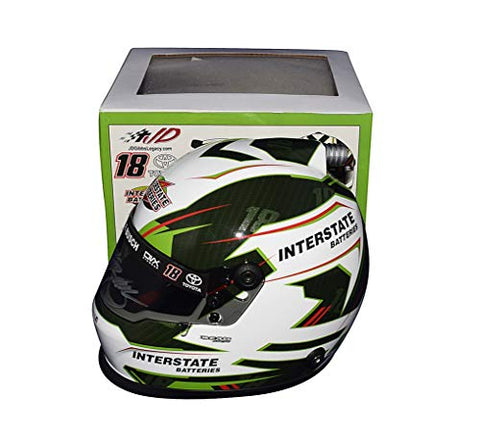 AUTOGRAPHED 2019 Kyle Busch #18 Interstate Batteries Racing (Beam Designs) CHAMPIONSHIP SEASON Monster Cup Series Signed NASCAR Collectible Replica Mini Helmet with COA