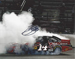 AUTOGRAPHED 2010 Tony Stewart #14 Old Spice Racing ATLANTA RACE WIN (Victory Burnout Celebration) Rare Signed Collectible Picture NASCAR 8X10 Inch Glossy Photo with COA