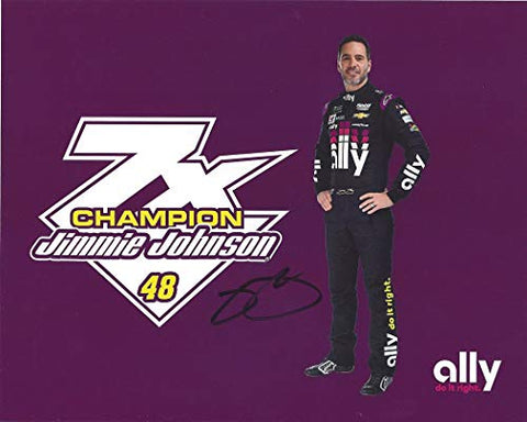 AUTOGRAPHED 2019 Jimmie Johnson #48 Ally Racing 7X CHAMPION (New Sponsor) Hendrick Motorsports Monster Cup Series Signed Collectible Picture 8X10 Inch NASCAR Hero Card Photo with COA