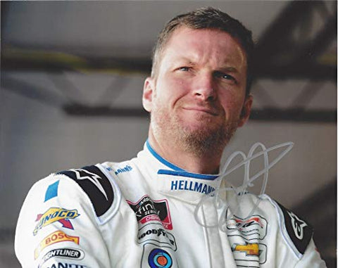 AUTOGRAPHED 2019 Dale Earnhardt Jr. #8 Hellmanns Racing DARLINGTON THROWBACK Pre-Race Garage Area (Xfinity Series Race) JR Motorsports Signed Collectible Picture 8X10 Inch NASCAR Glossy Photo with COA