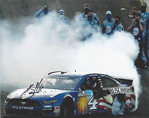 AUTOGRAPHED 2020 Kevin Harvick #4 Buschhhhh Light Racing Patriotic INDIANAPOLIS RACE WIN (Victory Burnout) NASCAR Cup Series Signed Collectible Picture 8X10 Inch Glossy Photo with COA